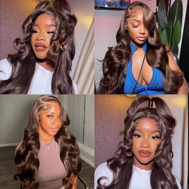 ALLRUN 18 20 22 Inch Brown Human Hair Bundles Body Wave 3 Pcs - 100% Unprocessed Brazilian Virgin Hair Extensions Chocolate Brown Bundles Human Hair 4# Color (12A) - Image 6
