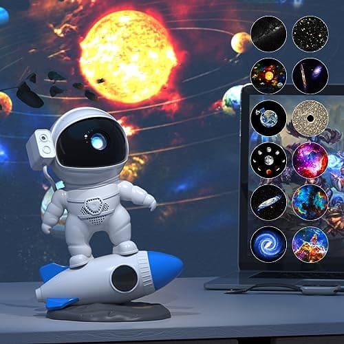 SFOUR Star Projector Galaxy Night Light,Rocket Astronaut 12 Sheets of Film to Meet The Fantasy of The Starry Sky Extreme, Gift for Kids Adults for Bedroom, Christmas, Birthdays, Valentine's Day etc. - Image 1