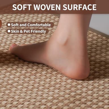 YDKGL Kitchen Mats for Floor, Super Absorbent Kitchen Rugs Non Slip Washable, Rubber Backing Soft Chenille Braided Kitchen Floor Mat Standing Mat Sink Mat, Easy to Clean, Brown 17"x28" - Image 6