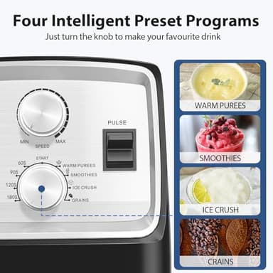 Aeitto Blenders for Kitchen with 1800W Motor, 68 Oz. Large Capacity, 2-in-1 Blender & Grinder Combo, BPA-Free Countertop Professional Blender for Smoothies, Ice Crush, Frozen Drinks, Platinum - Image 5