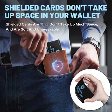 ZGAGFZ 6PCS RFID Blocking Cards Premium Contactless NFC Debit Credit Card Passport Protector Blocker Set for Men & Women, Smart Slim Design Perfectly fits in Wallet and Purse - Image 5