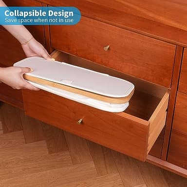 efluky Slim Laundry Basket with Lid, Narrow Laundry Hamper with Removable Bag, Skinny Dirty Clothes Basket with Bamboo Handles for Bathroom, Bedroom & Laundry Room, 63L Beige - Image 5