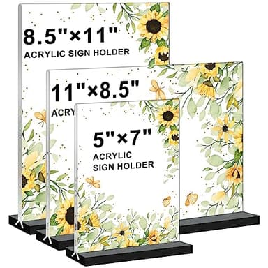 Acrylic Sign Holder 11x8.5 '' Horizontal T-Shaped Clear Double-Sided Table Menu Stands Plastic Picture Frames Display Desktop Display Holders for Wedding Table,Restaurant Signs,Office, Store,6 Pack - Image 6