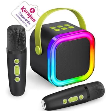 IROO Mini Karaoke Machine for Kids, 2025 TOP Toys Birthday Gifts Ideas for Girls Ages 4, 5, 6, 7, 8, 9, 10, 12+ Years Old, Portable MP3 Player with 2 Wireless Mics for Party - Image 1