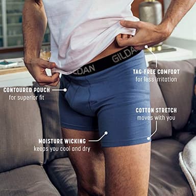 Gildan Men's Underwear Cotton Stretch Boxer Briefs, Multipack, Black Soot (5-Pack), X-Large - Image 2