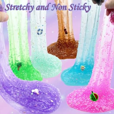 sloueasy 6 Pack Glimmer Slime Crunchy Slime kit,Unicorn Slime Crystal Slime kit for Girls,Super Soft and Non-Sticky, Birthday Gifts Slime Party Favors - Image 4
