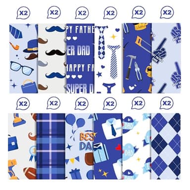 JOINFANXIN Happy Father's Day Scrapbook Paper Pad, 24Pcs Daddy Dad Pattern, Double-Sided Decopodge Paper, Cardstock for Scrapbooking DIY Decorative Background Cardmaking Supplies Craft Paper - Image 6