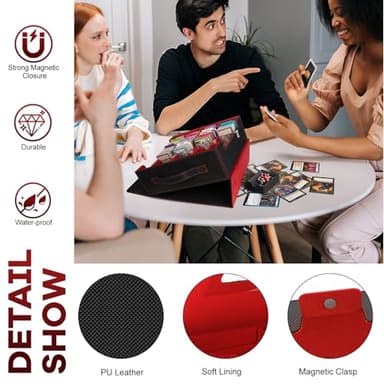 Gomyrod Card Storage Box 3200+ MTG Deck Box with 30 Colorful Divider, 4 Row Commander Trading Card Cases with Portable Handle & Display Windows, Fits for MTG/TCG/Magic Cards, Patented Design - Image 7