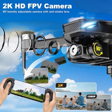 GPS Drone with Camera for Adults, 2K HD FPV Drones with Auto Return, Follow Me, Circle Fly, Waypoint Fly, Stable Hover, Brushless Motor, Foldable 5G Transmission Remote Control Quadcopter - Image 4