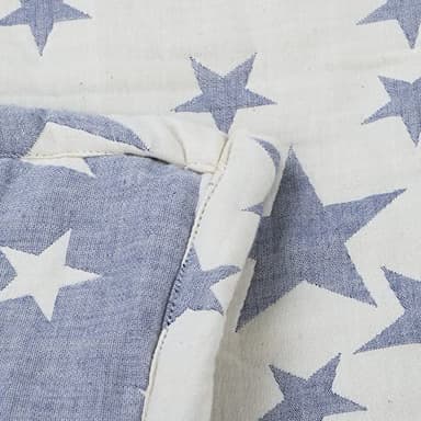 NTBAY 3 Layer Toddler Blanket, Muslin Cotton Jacquard Bed Blankets, Lightweight Thermal Baby Blanket, Super Soft and Warm Crib Blanket for All Seasons, Decoration Gift, 30"x40", Blue - Image 3