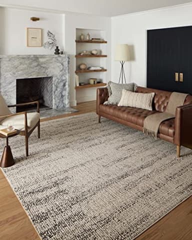 Loloi Darby Collection DAR-02 Oatmeal/Charcoal 6'-7" x 9'-3" Area Rug - Image 1