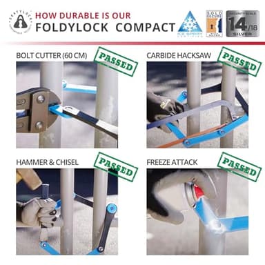 Seatylock FoldyLock Compact Folding Bike Lock - Award Winning Patented Lightweight High Security Bicycle Lock - Heavy Duty Anti Theft Smart Secure Guard with Keys & Case for Bikes or Scooters - Image 4