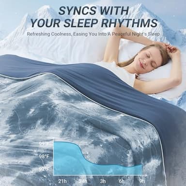 Cushious Cooling Comforter Queen Size, Summer Cooling Blankets for Hot Sleepers and Night Sweats, Lightweight Breathable Cooling Comforter Bedding for Sofa, Bed, Camping, Office - Image 2