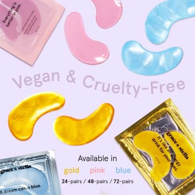 grace & stella Award Winning Under Eye Mask - Travel Essentials - Birthday Gifts for Women - Gel Eye Patches for Dark Circles, Puffy Eyes, Wrinkles, Undereye Bags - Vegan - Self Care (24 Pairs, Gold) - Image 6