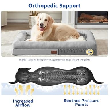 Medium Dog Bed Washable Dog Crate Beds for Medium Large Dogs Crate Waterproof Dogs Bed with Removable Pet Beds Mat Cover Anti-Slip Bottom Comfort Egg Foam - Image 3