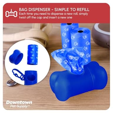 Downtown Pet Supply Rainbow Paw Print Poop Bags (2200 CT & 2 Dispensers) - Leak-Proof, Unscented, Clips to Leashes & Harnesses - Image 7