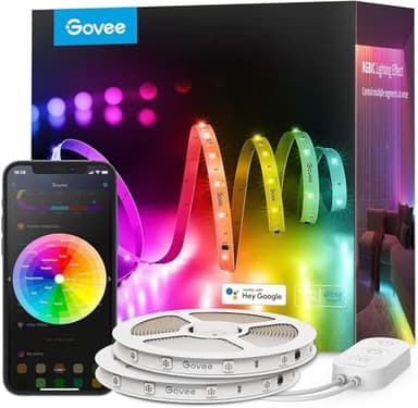 Govee 100ft RGBIC LED Strip Lights, Smart LED Lights Work with Alexa and Google Assistant, LED Lights for Bedroom WiFi App Control Segmented DIY Multiple Colors, Color Changing Light, (2 x 50ft) - Image 1