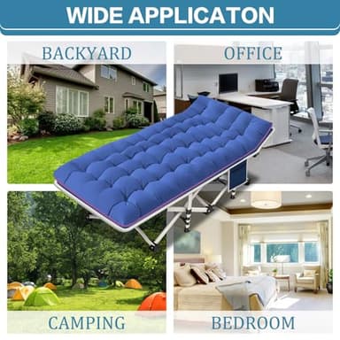 NESDCC 2 Pack Camping Cot with Mattress Comfortable Cot Bed Folding Cot Heavy Duty Cots for Sleeping with Carry Bag for Adults Kids Guest Bed Outdoor Indoor Home - Image 7