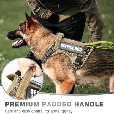 WINSEE Tactical Dog Harness, No Pull Dog Harness for Medium Large Dogs with Handle & Molle, Military Service Dog Vest Harness in Training Pet Harness for Small Dogs - Image 3