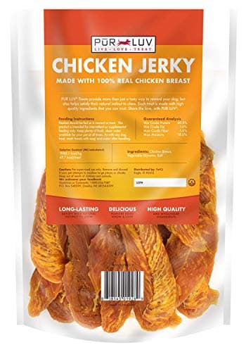 Pur Luv Dog Treats, Chicken Jerky for Dogs, Made with 100% Real Chicken Breast, 16 Ounces, Healthy, Easily Digestible, Long-Lasting, High Protein Dog Treat, Satisfies Dog's Urge to Chew - Image 2