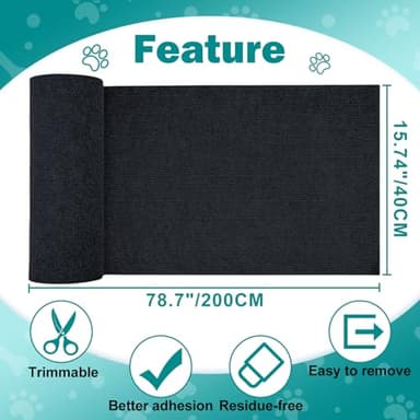 ENONCI 78.7"x15.8" Large Couch Protector from Cat Claws,Anti Scratch Furniture Protector for Cats Corner Wall Scratcher,Replacement for Cat Tree Post Shelves - Image 7