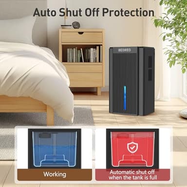 Dehumidifier,95OZ Dehumidifier for Home 1000 Sq.Ft - Quiet with Auto Shut Off & Relaxing 7 Color Ambient Light,Ideal for Livingroom, Bedroom, Basement(Black) - Image 4