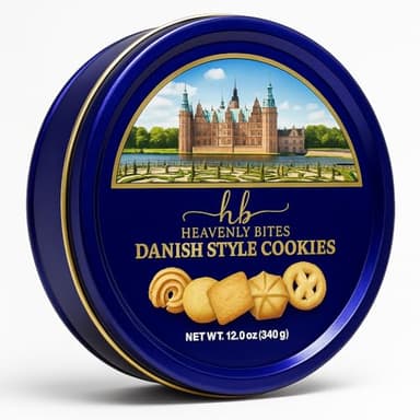 Heavenly Bites Danish Style Butter Cookies in Metal Tin 12 Ounce - Image 5