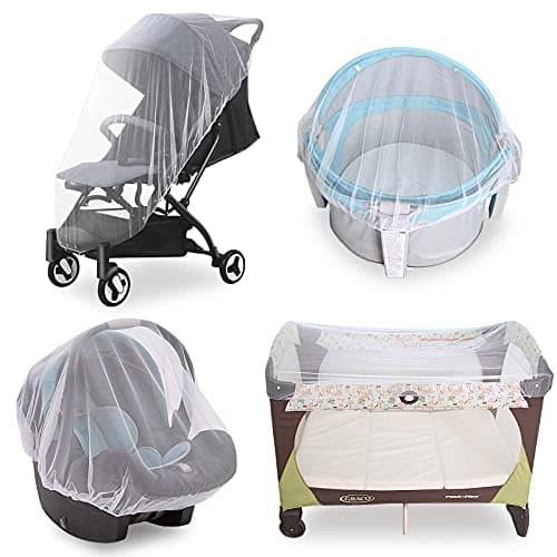 Baby Mosquito Net for Stroller, Reusable Bug Net for Stroller, Bassinets, Cradles, Playards, Pack N Plays and Portable Mini Crib, Portable & Durable Baby Insect Netting, White - Image 1