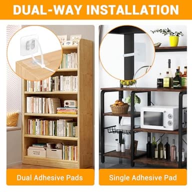 No Drill Furniture Anchors Adhesive (10 Packs) for Baby Proofing, Adjustable Anti-Tip Furniture Wall Safety Straps for Child, Keep Toddlers & Pets Safe from Falling Furniture Like Dresser & Bookshelf - Image 2