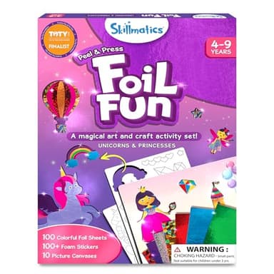 Skillmatics Foil Fun - Unicorns & Princesses, No Mess Art for Kids, Craft Kits & Christmas Fun Supplies, DIY Creative Activity, Travel Toys, Gifts for Ages 4, 5, 6, 7, 8, 9 - Image 1