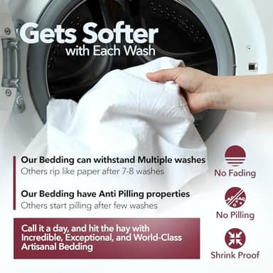 TEXAS LINEN CO. Egyptian Cotton Sheets King Size - 800 Thread Count 4 Piece White King Sheet Set, Sateen Weave Luxury Hotel Egyptian Sheets, Cooling Bedsheet, 16" Deep Pocket (Fits Upto 18" Mattress) - Image 7