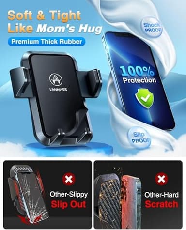 [True Anti-Vibration] Car Phone Holder VANMASS【2025 Ultimate Military-Grade Upgraded】Suction Cell Mount Truck Stand Cradle for Dashboard Windshield Vent for iPhone 16 Pro Max 15 14 13 Samsung Android - Image 4