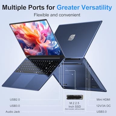 16 Inch Laptop Computer, Gaming Laptop 2025, 16GB RAM 1TB SSD, N150 Processor(Up to 3.6GHz), FHD 1920 * 1200, 180° Open, Backlit, BT4 WIFI5, Windows 11 Pro, 6000mAh/46.2Wh, Premium Navy - Image 9