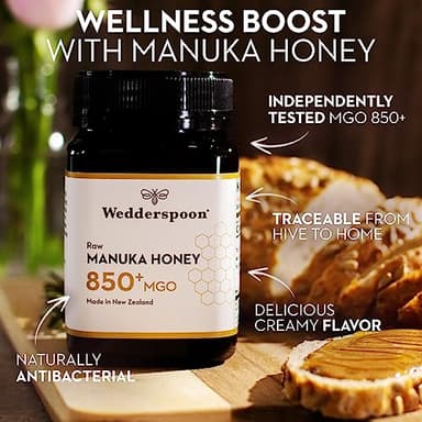 Wedderspoon Raw Premium Manuka Honey, 850+ MGO, 8.8 Oz, Unpasteurized New Zealand Honey, From Our Hives to Your Home - Image 3