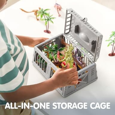 JOYIN Dinosaur Toys with Activity Play Mat & Storage Cage, 19 PCS Realistic Dinosaur Figures & Trees for Toddlers Kids Ages 3-5, Ideal for Boys and Girls Gift - Image 4