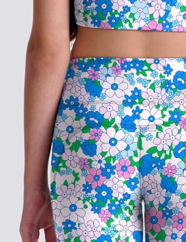 Girls' Black Athletic Leggings with Pockets, White Ankle Length Yoga Pants for Kids - Image 3