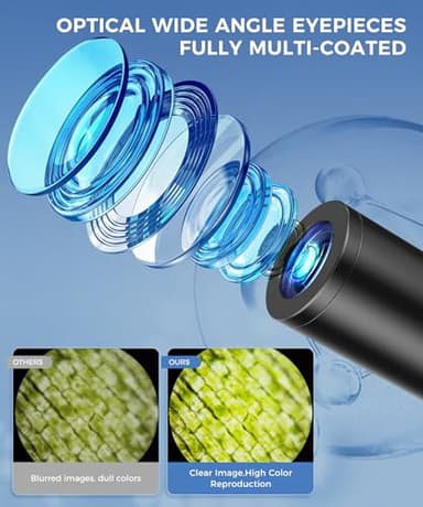 PalliPartners Compound Microscope for Adults & Kids - 100X-2000X High-Power Biological Microscope for Students, School Lab & Home Education, with Slides Set & Phone Adapter (White) - Image 3