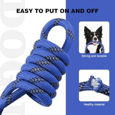 lynxking Slip Lead Dog Leash Reflective, Heavy Duty Comfortable Strong Rope for Large Medium Small Dogs No Pull Pet Training (Blue, Large 1/2in x 6ft-Slip Lead) - Image 5