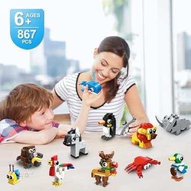 HOGOKIDS 30 Packs Party Favors for Kids - 867PCS Animals Building Blocks Sets for Classroom Prizes Goodie Bag Fillers Stocking Stuffers Birthday Valentines Easter Gifts for Kids Boys Girls 6+ - Image 7