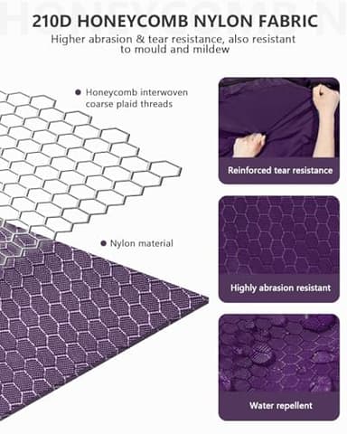 Gonex 80L Packable Travel Duffle Bag Foldable Duffel Bags for Luggage Gym Sports Camping Travelling Cycling Storage Shopping Water & Tear Resistant Purple - Image 5