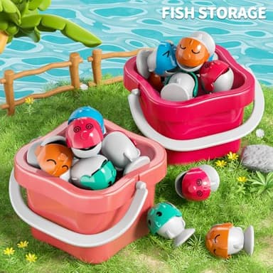 WATUDOU Magnetic Fishing Game for Kids Toddlers 3-5, 70 pcs Fishing Toys for Kids Toddlers 3-5, Table Toys Board Game Birthday Gifts for 3 4 5 6 7 8 Years Old Kid Toddler - Image 3