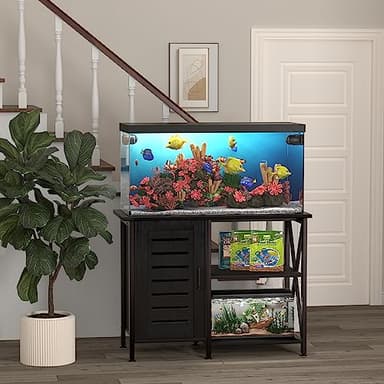 Herture 40-50 Gallon Fish Tank Stand, Aquarium Stand with Cabinet Accessories Storage, Heavy Duty Metal Frame, 40.55" L*18.89" W Tabletop, 850LBS Capacity, Black PG02YGB - Image 5
