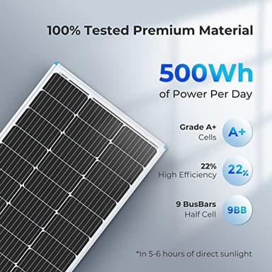 Renogy 2PCS Solar Panels 100 Watt 12 Volt, High-Efficiency Monocrystalline PV Module Power Charger for RV Marine Rooftop Farm Battery and Other Off-Grid Applications, 2-Pack 100W - Image 3