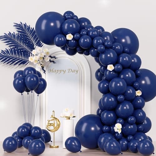 Voircoloria 130pcs Navy Blue Balloons Different Sizes 18" 12" 10" 5" Dark Blue Balloons for Birthday Graduation Baby Shower Anniversary New Year Party Holiday Decorations - Image 1