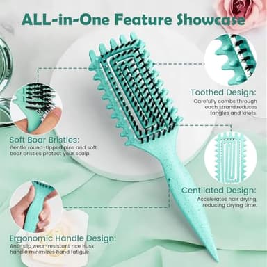 Curl Defining Brush, Curly Hair Brush Defining with Side Gear for Combing, Shaping, and Styling Curly Hair, Lightweight Candy Brush Suitable for All Wet or Dry Hair Types for Women and Men - Image 2