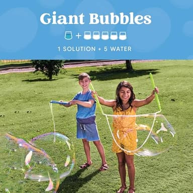 JOYIN 2 Bottles Bubbles Refill Solutions 64 oz (up to 5 Gallon), Concentrated Solution for Bubble Machine, Gun, Wand Refill Fluid Summer, Easter Toys(Orange+Blue) - Image 5