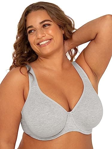 Fruit of the Loom Womens Plus Size Cotton Unlined Underwire Bra Heather Grey - Image 5