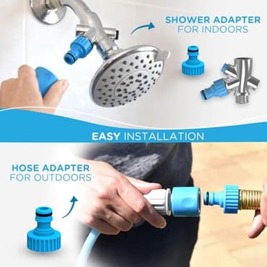 Aquapaw Dog Bath Brush & Sprayer - Original, Blue - Wearable Scrubber & Shampoo Brush for Pet Bath & Grooming - Compatible with Indoor Shower Hose & Garden Hose, Adapters Included - Image 5
