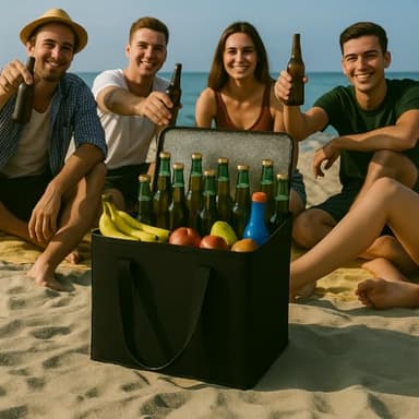 2-Pack, XL-Large Insulated Grocery Shopping Bags, Black, Reusable Bag,Thermal Zipper,Collapsible,Tote,Cooler,Food Transport hot and Cold,Camping, delivery Groceries Freezer - Image 3