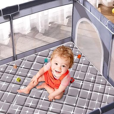 Baby Play Mat - 79" X 71",Premium Thicker Foam One-Piece Crawling Mat, Machine Washable, Extra Large Anti-Slip Activity Playmat for Babies, Toddlers & Infants - Image 8
